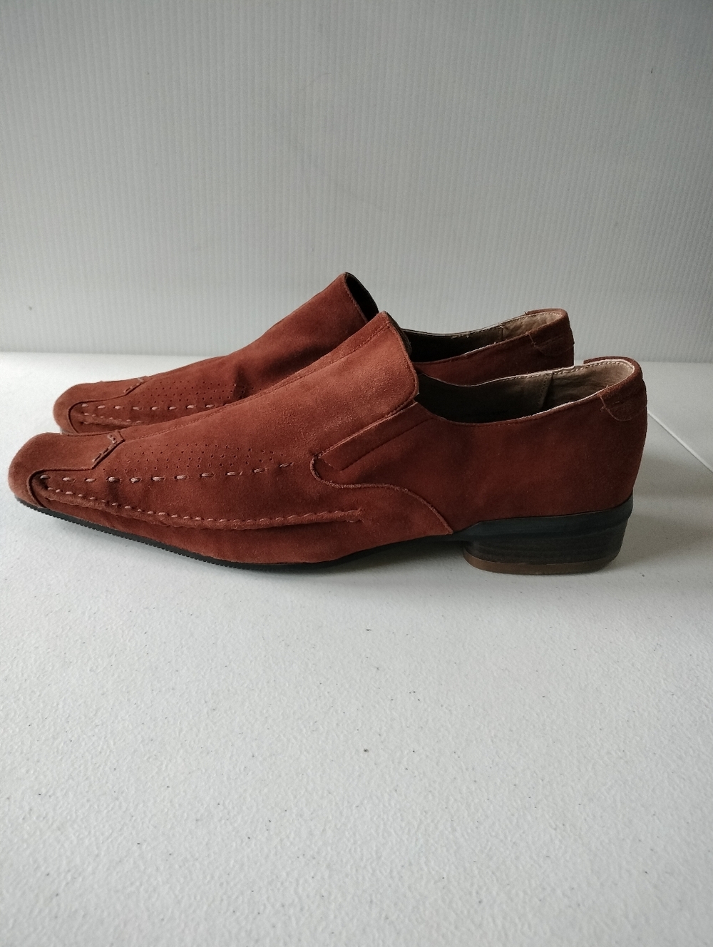 Fratelli Select Mens Brown Suede Slip On Loafers Moccasins Shoes 13 Office